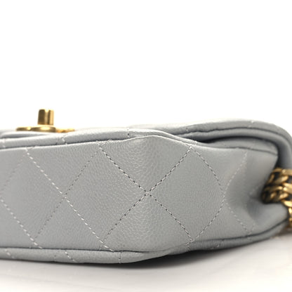 Chanel Caviar Quilted Mini Sweetheart Rectangular Flap Light Grey 10 of 10