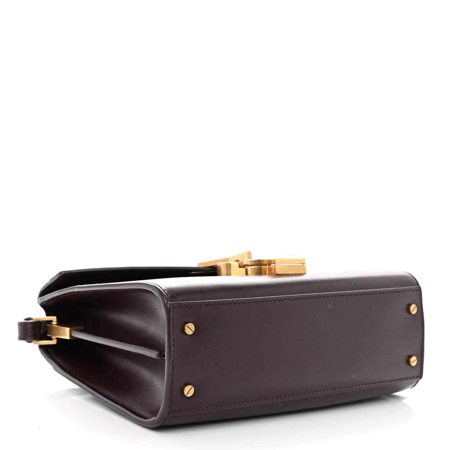 SAINT LAURENT Calfskin Mini Classic Monogram Cassandra Top Handle Rouge Legion