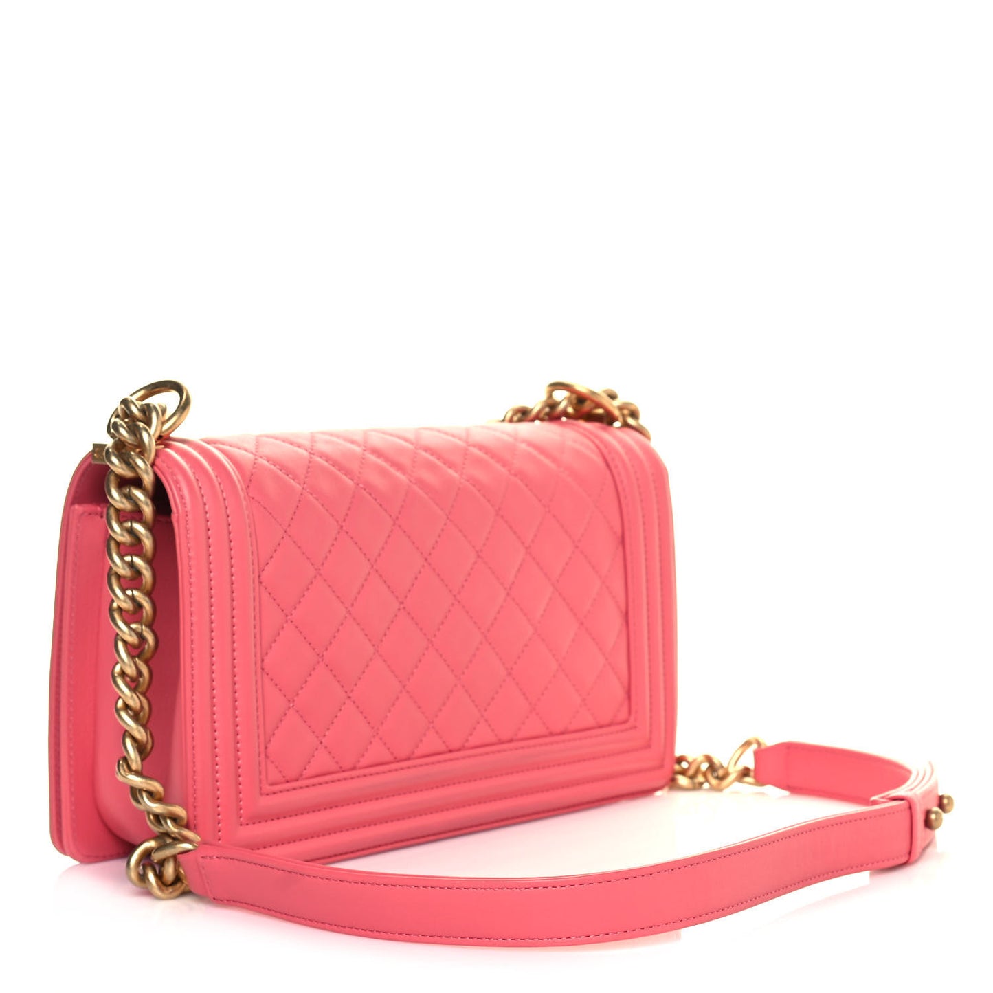 Calfskin Quilted Medium Boy Flap Pink