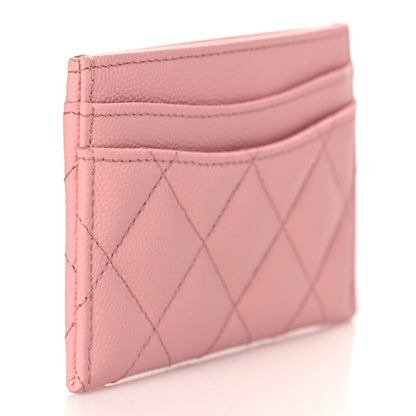 Chanel Caviar Quilted Card Holder Pink 3 of 8