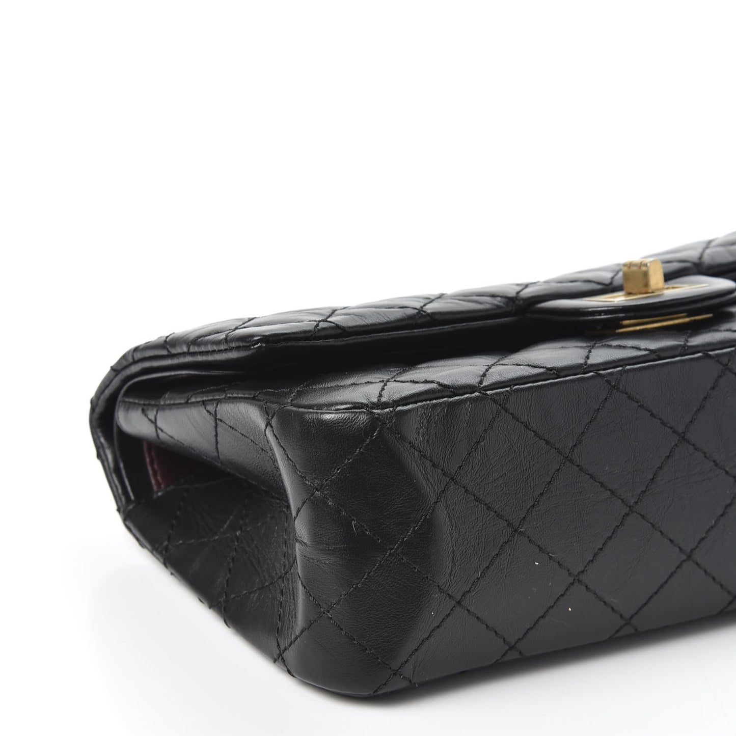 Aged Calfskin Quilted 2.55 Reissue 225 Flap Black