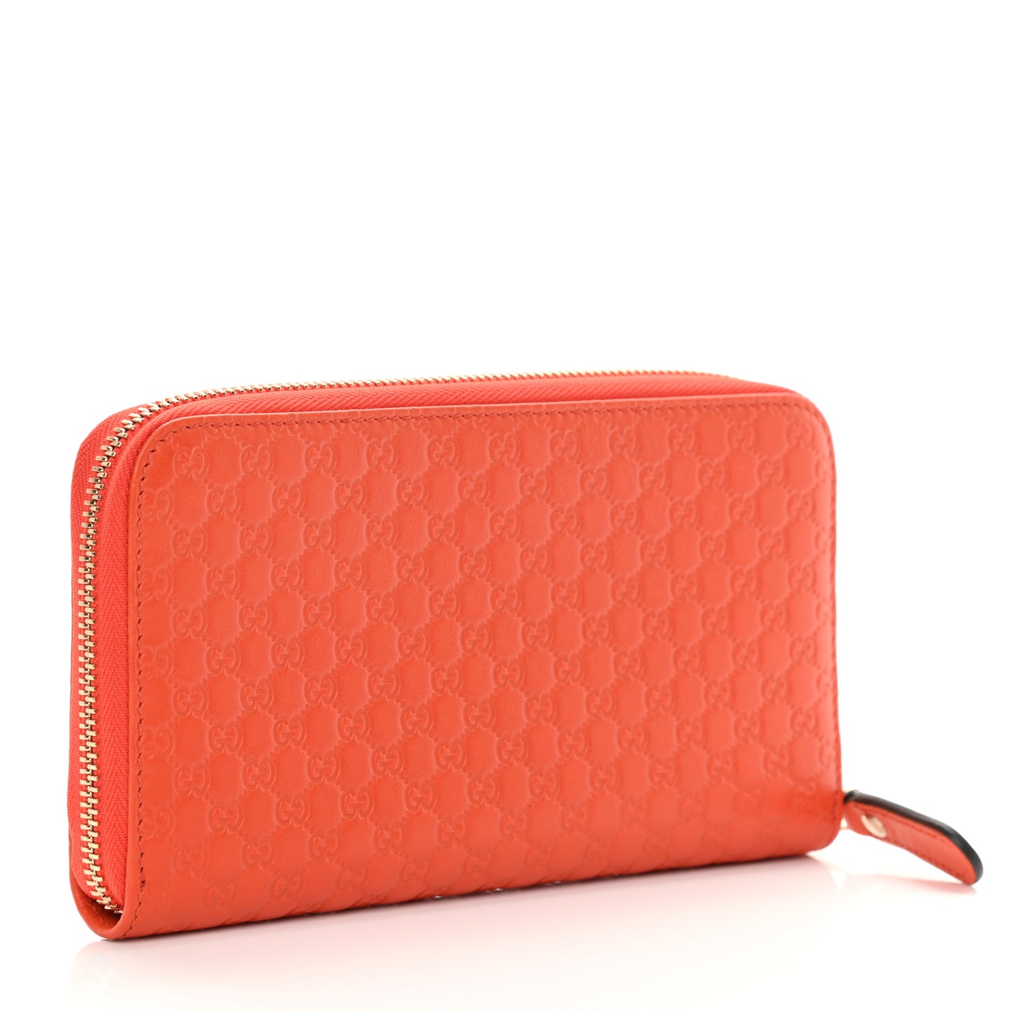 Microguccissima Zip Around Wallet Sun Orange