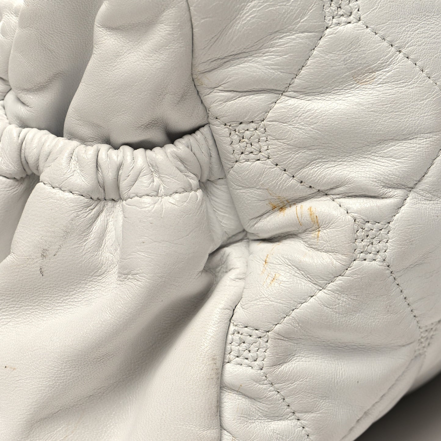 Quilted Lambskin Large Hidden Chain Flap Bag White