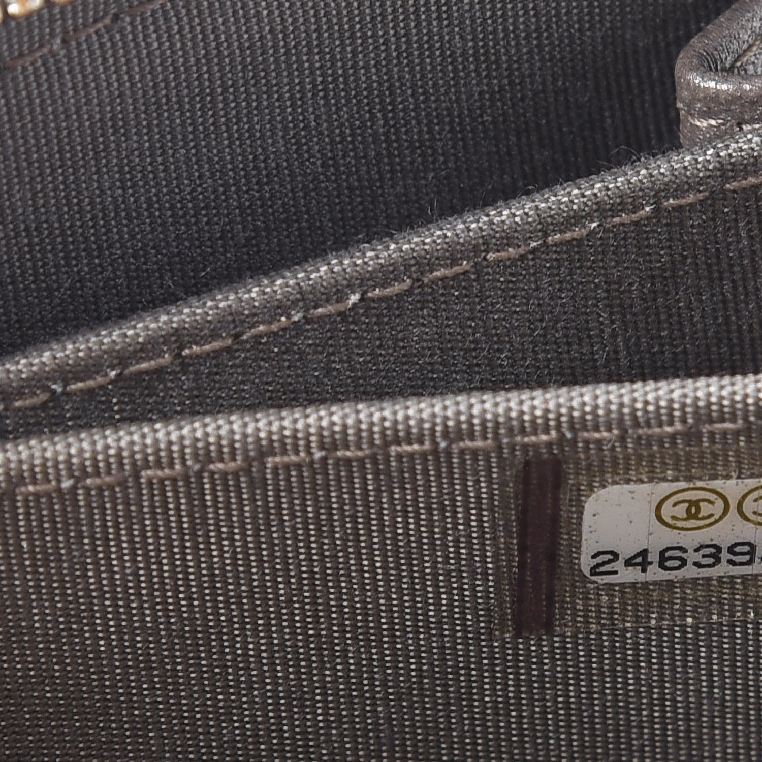 Chanel Calfskin Resin Quilted Zip Around Coin Purse Grey 7 of 7