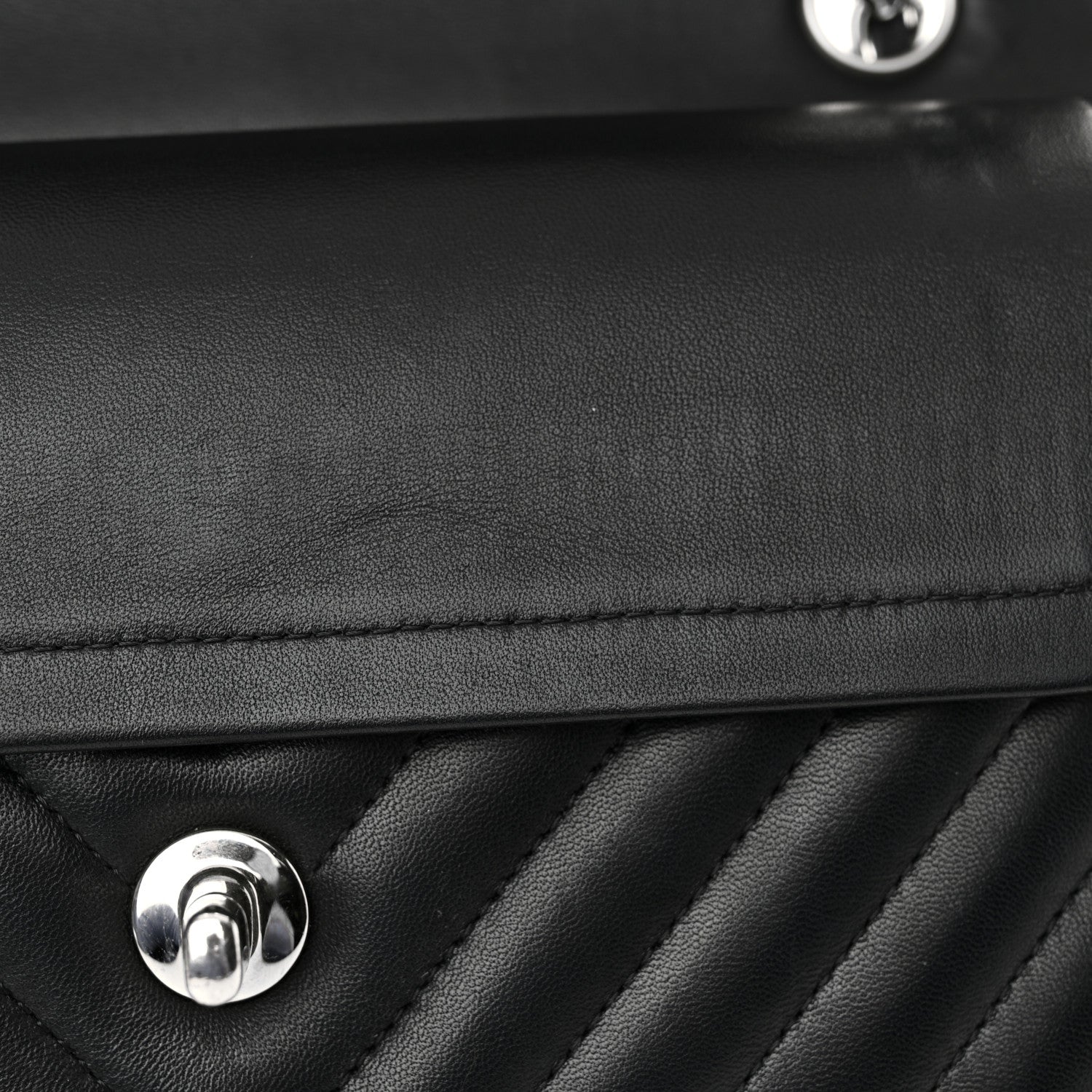 Chanel Lambskin Chevron Quilted Small Double Flap Black 13 of 13