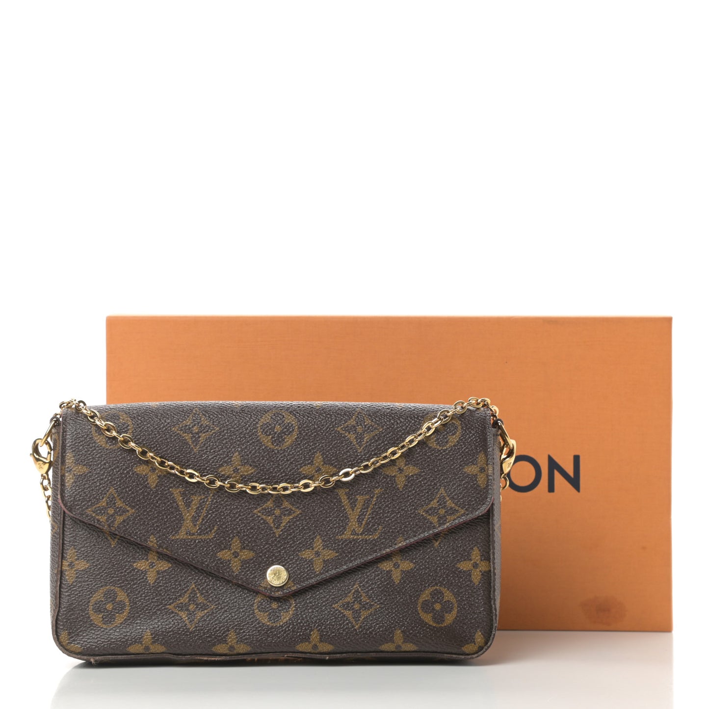 Monogram Pochette Felicie Chain Wallet Fuchsia