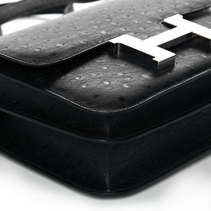 Hermes Ostrich Constance 24 Black 9 of 10