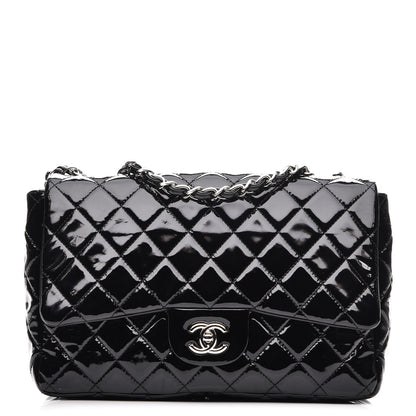 Chanel Patent Quilted Jumbo Single Flap Black 1 of 8