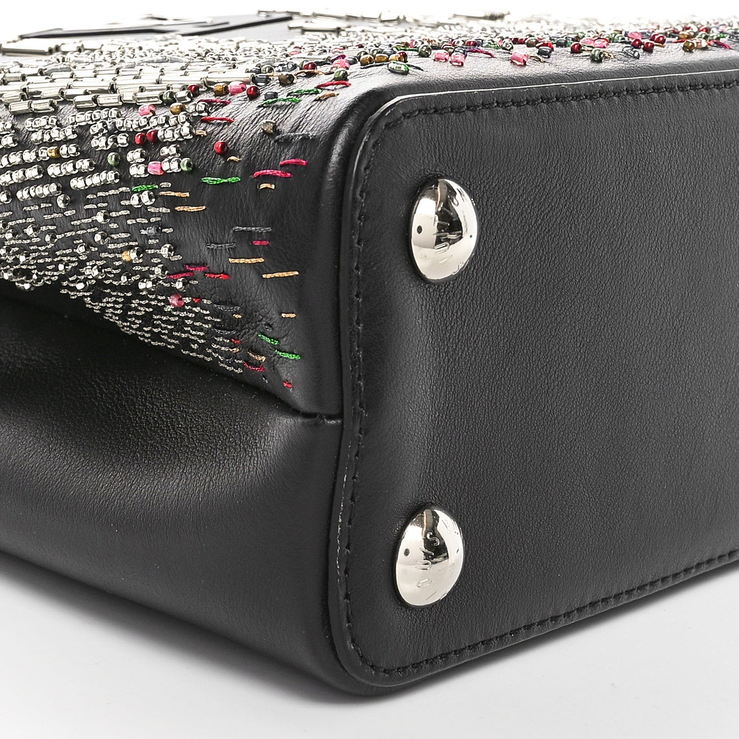 Calfskin Karung Beaded 57th Street NYC Skyline Capucines BB Black