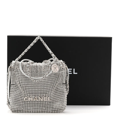 Chanel Crystal Embellished Metallic Lambskin Mini Chanel 22 Silver 11 of 11