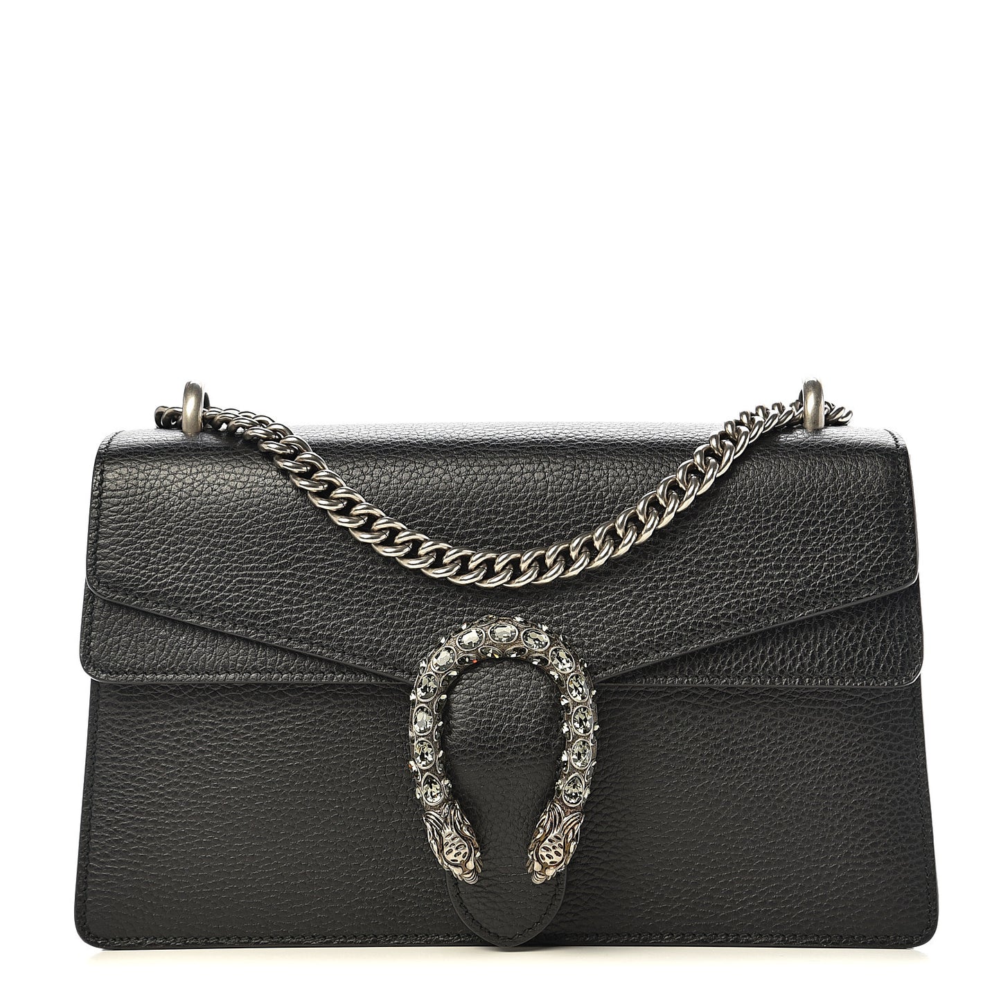 Pebbled Calfskin Small Dionysus Shoulder Bag Black