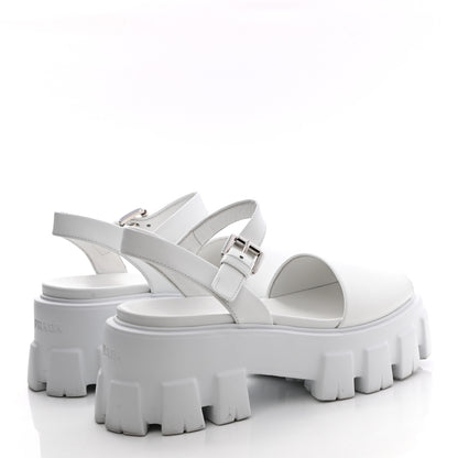Prada Spazzolato Monolith 55mm Sandals 35 White 4 of 10