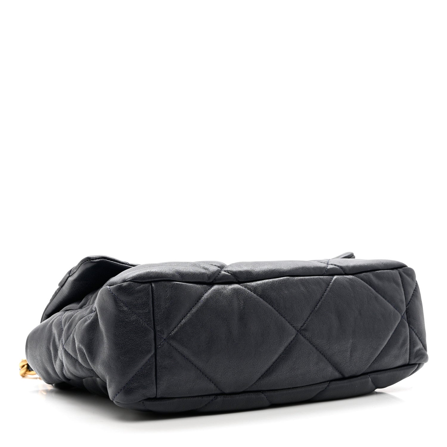 Chanel Goatskin Quilted Large Chanel 19 Flap Navy Blue 4 of 9
