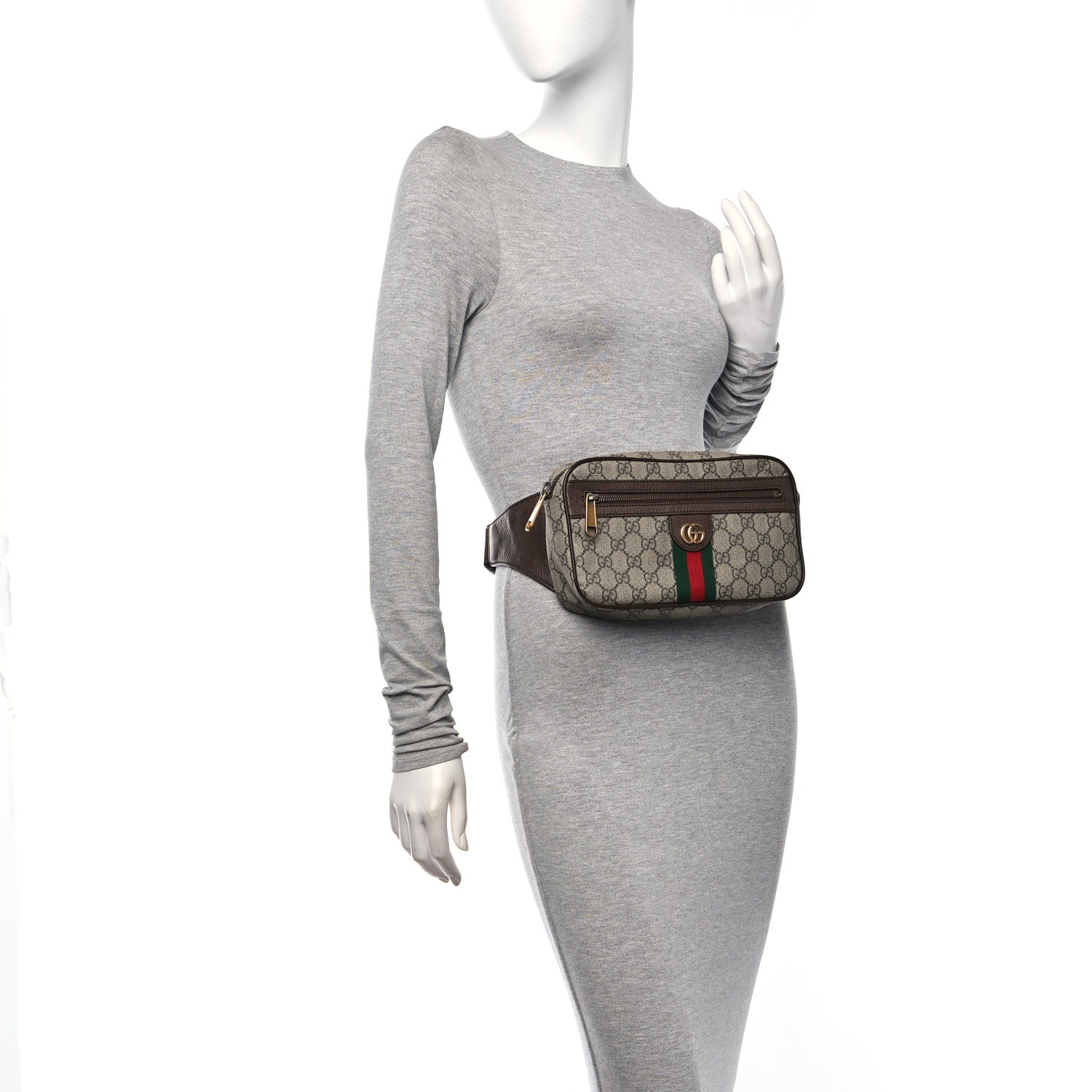 Gucci Soft GG Supreme Monogram Medium Ophidia Belt Bag Dark Brown 2 of 10