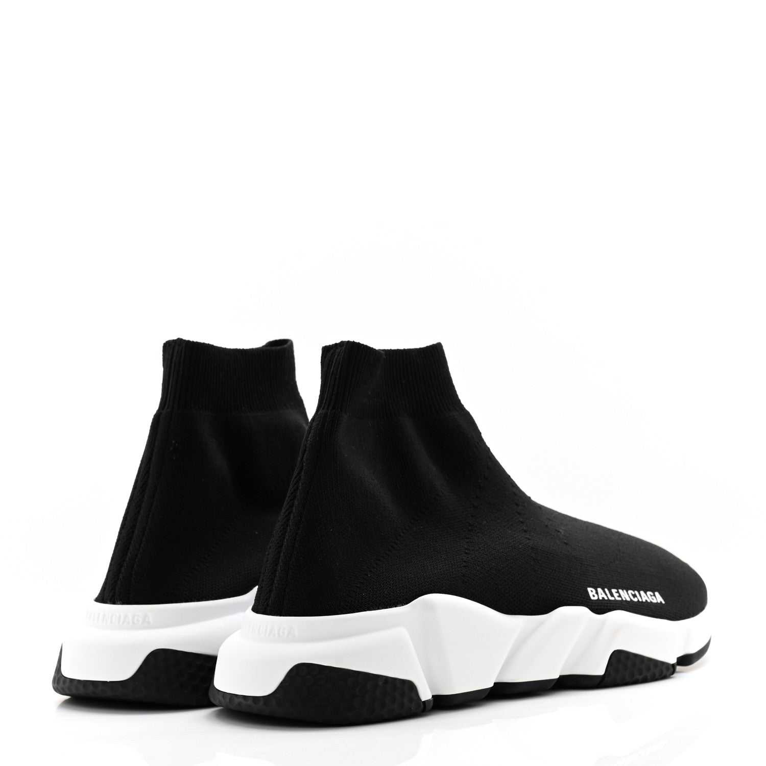 Balenciaga Neoprene Knit Womens Speed Sneakers 39 Black White 4 of 10