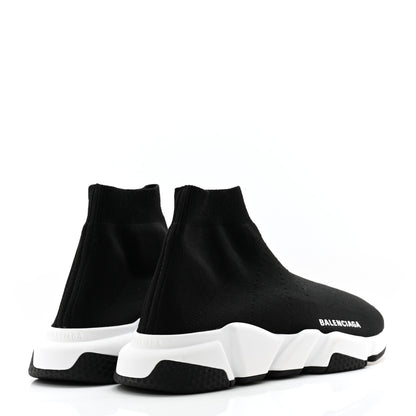 Balenciaga Neoprene Knit Womens Speed Sneakers 39 Black White 4 of 10
