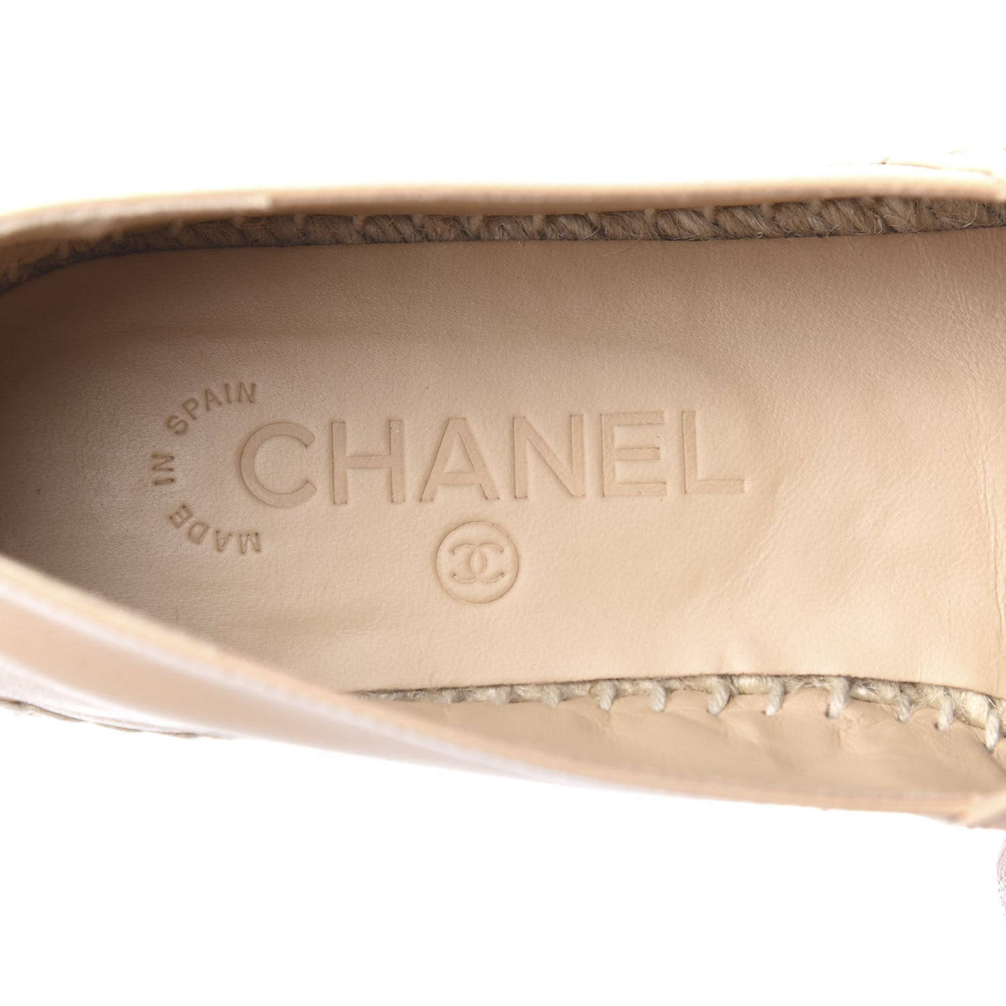 Lambskin CC Espadrilles 38 Beige Black