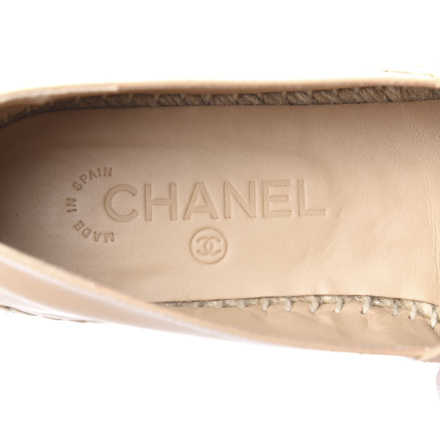 Chanel Lambskin CC Espadrilles 38 Beige Black 9 of 11