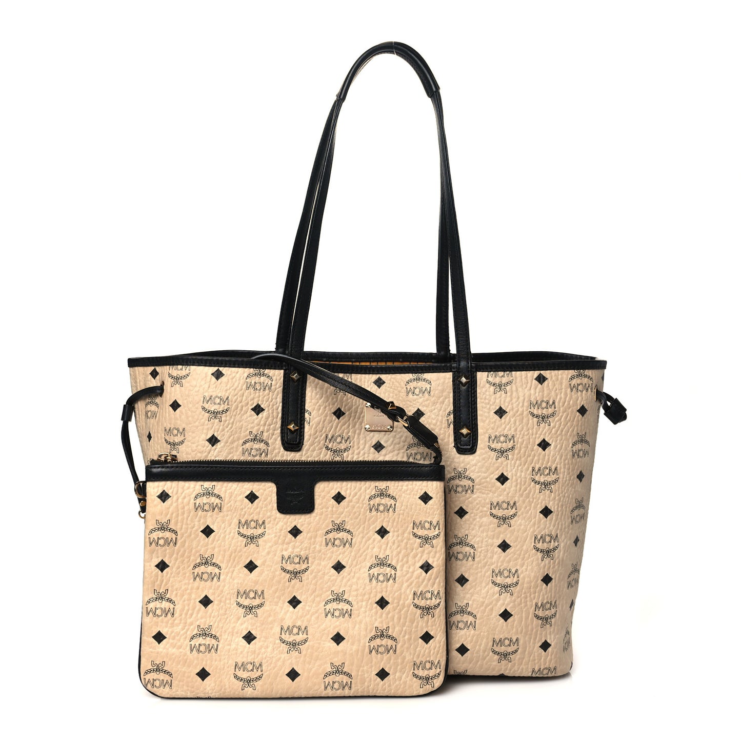 Visetos Medium Liz Reversible Shopper Tote Beige