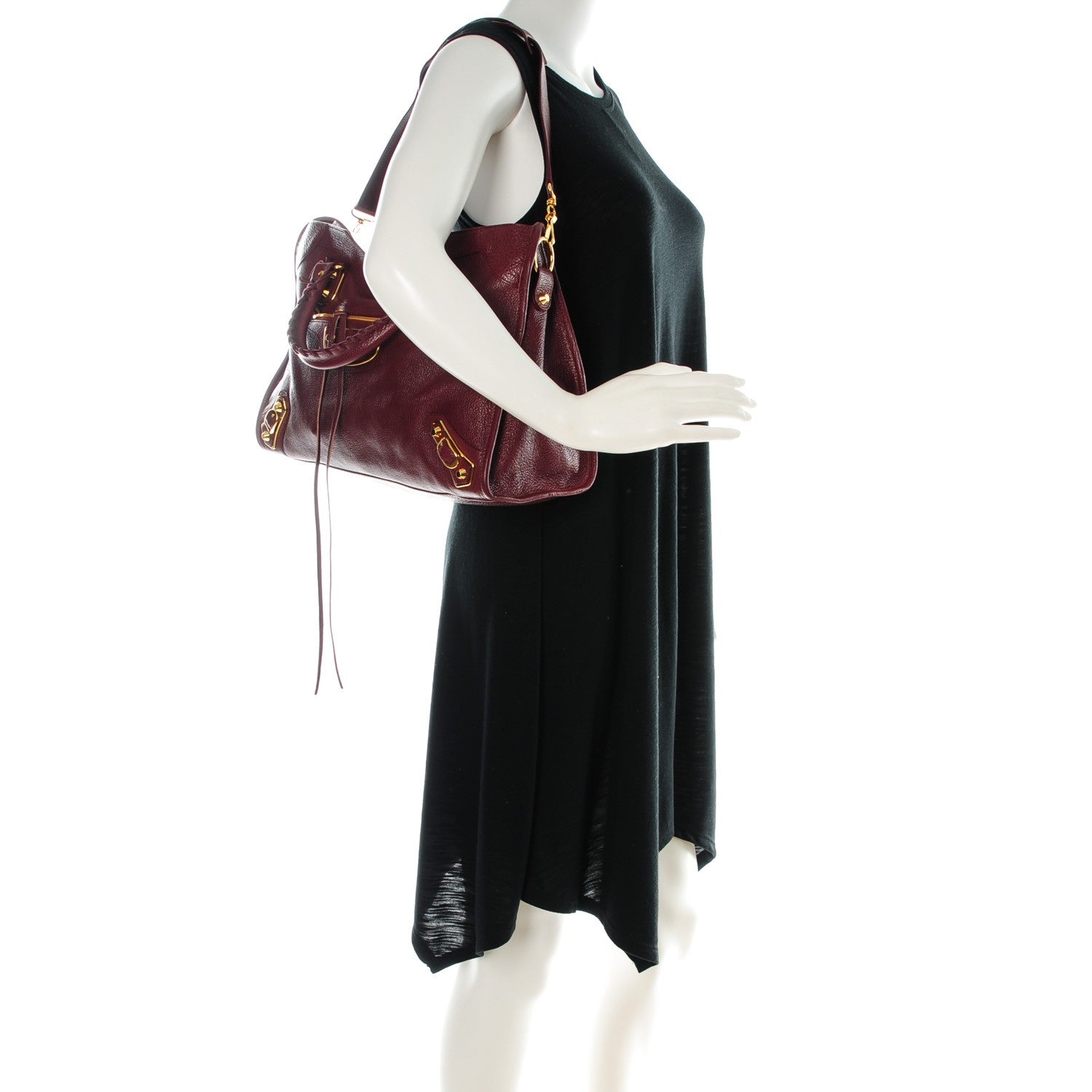 Balenciaga Chevre Gold Metallic Edge Hardware City Bordeaux 2 of 7