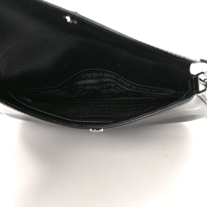 Prada Spazzolato Cleo Flap Shoulder Bag Black 4 of 13