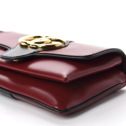 Gucci Vitello Palmellato Lux Bi-Color Small Arli Flap Shoulder Bag New Cherry Red Black 7 of 10