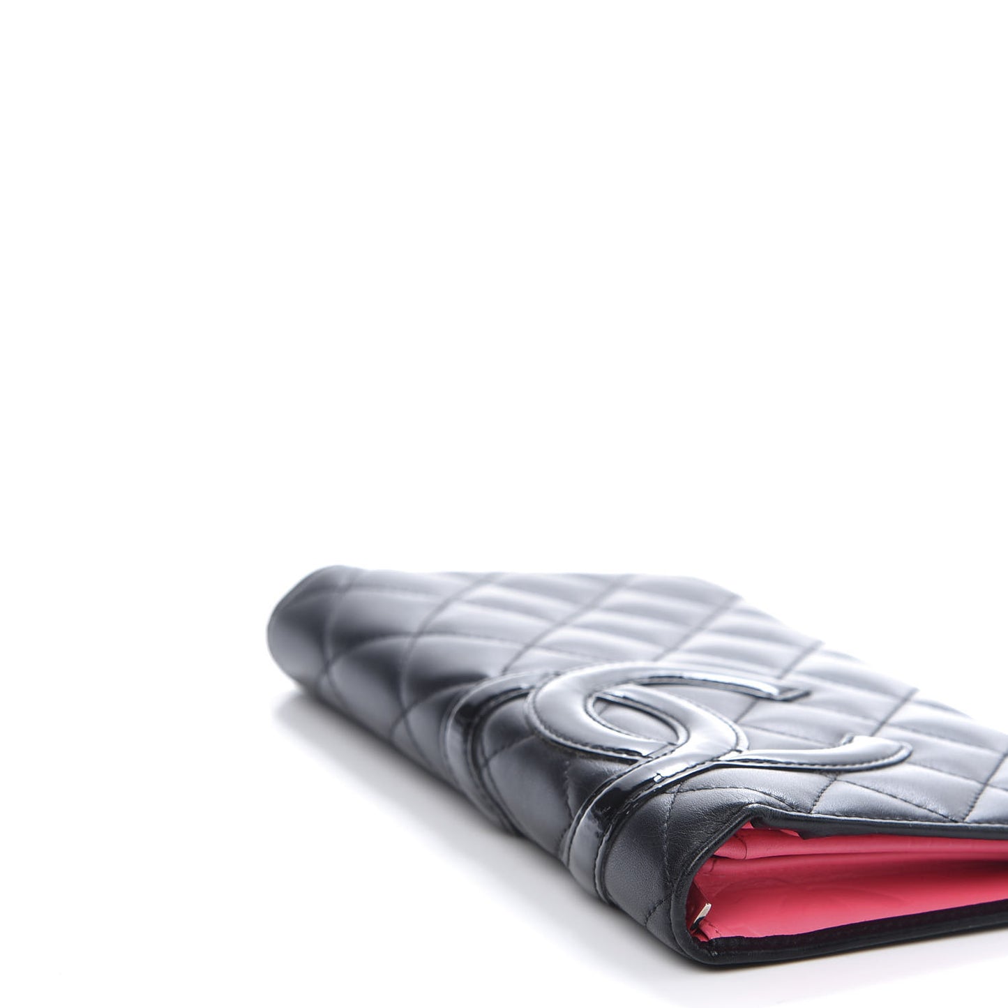 Calfskin Quilted Cambon Yen Wallet Black