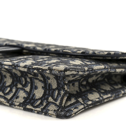 Christian Dior Oblique Saddle Chain Pouch Blue 10 of 10