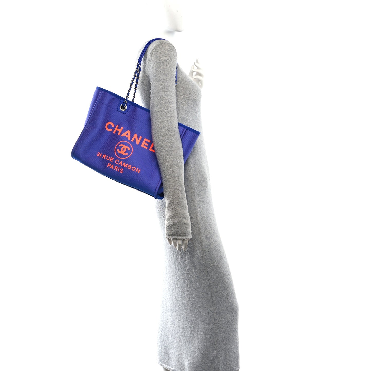 Mixed Fibers Small Deauville Tote Blue Orange