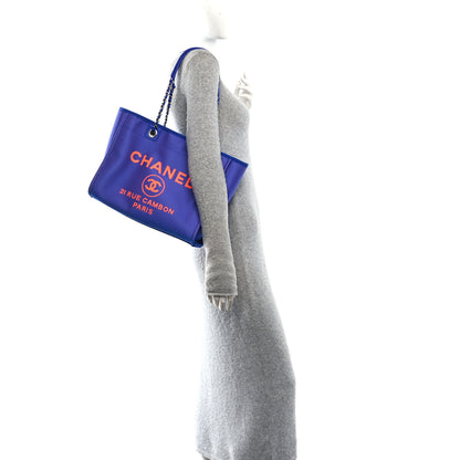 Chanel Mixed Fibers Small Deauville Tote Blue Orange 2 of 10