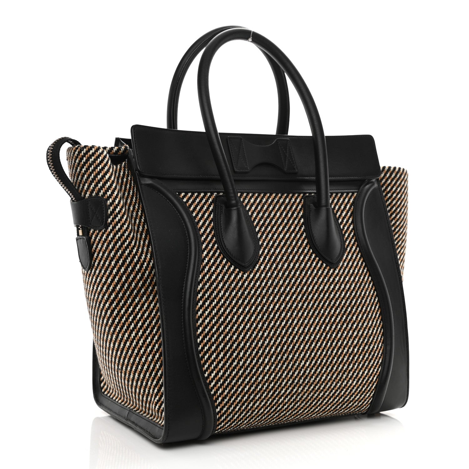 Celine Twill Smooth Calfskin Mini Luggage Dune Black 3 of 10