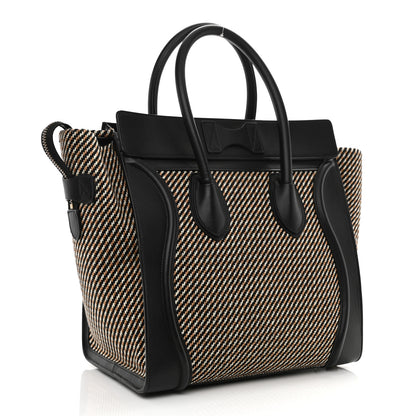 Celine Twill Smooth Calfskin Mini Luggage Dune Black 3 of 10