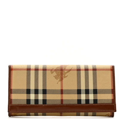 Burberry Haymarket Check Continental Wallet Brown 1 of 9