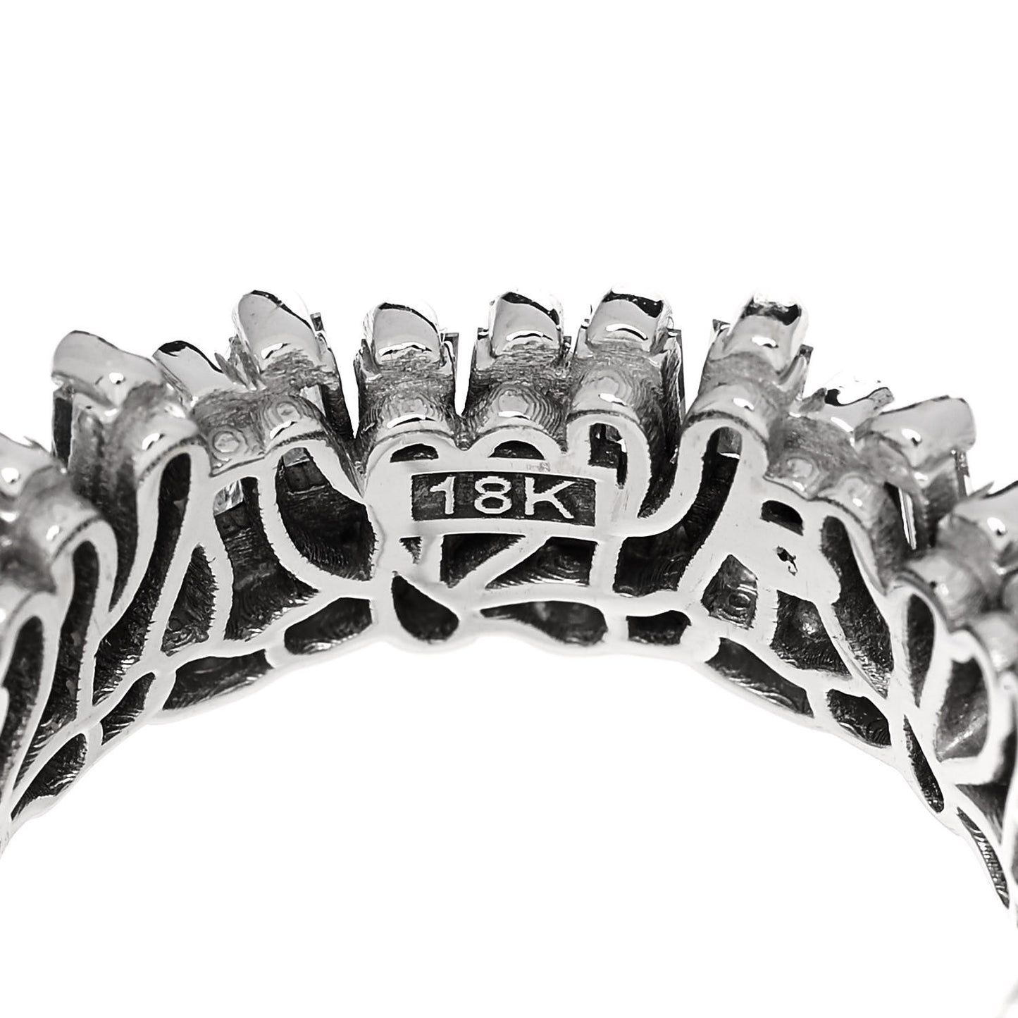 18K White Gold Diamond Classic Short Stack Eternity Band Ring 53 6.5