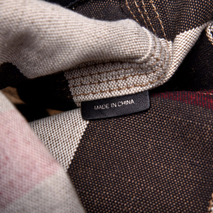 Burberry Canvas Mega Check Medium Ashby Hobo Black 9 of 10