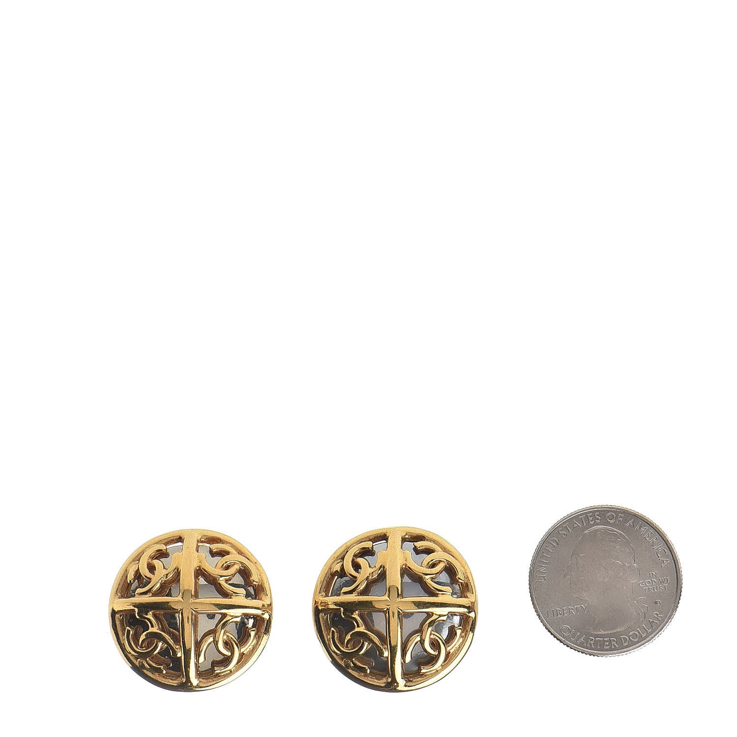 Chanel CC Clip On Earrings Gold 2 of 4
