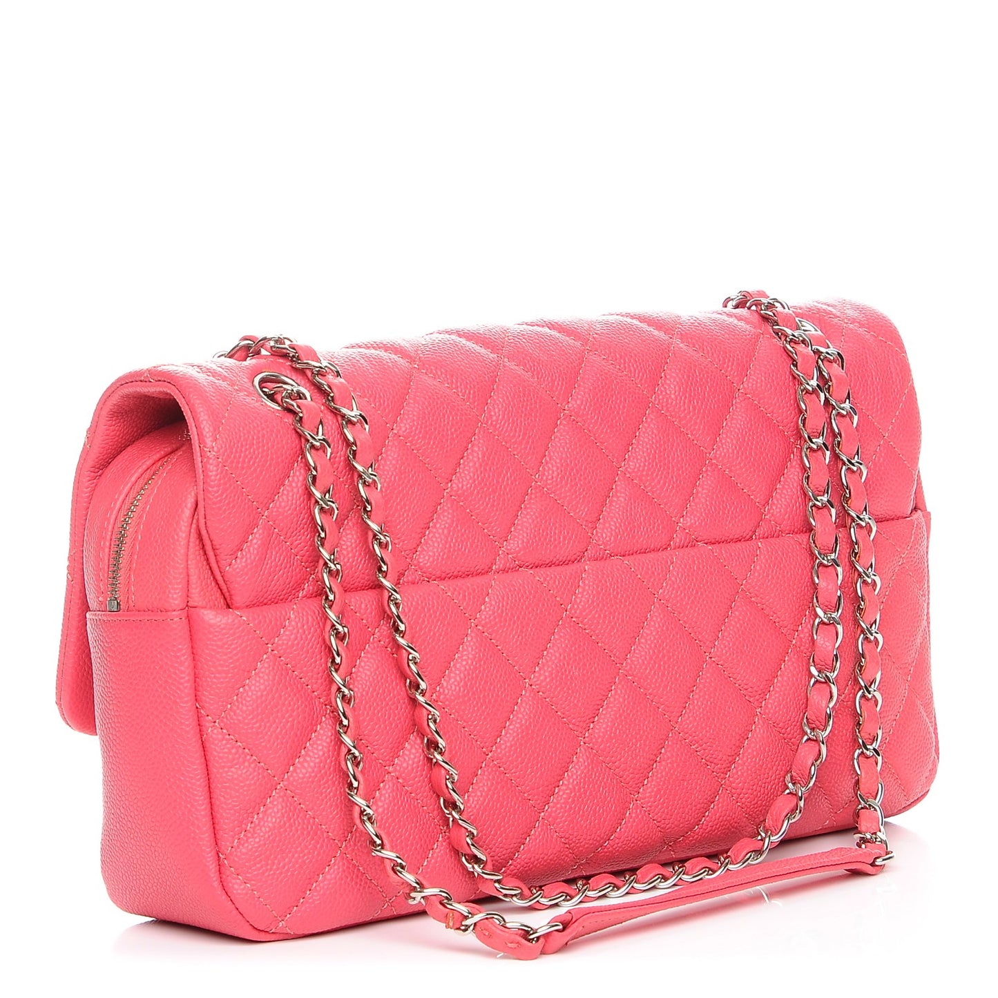 Caviar Quilted Jumbo Easy Flap Coral