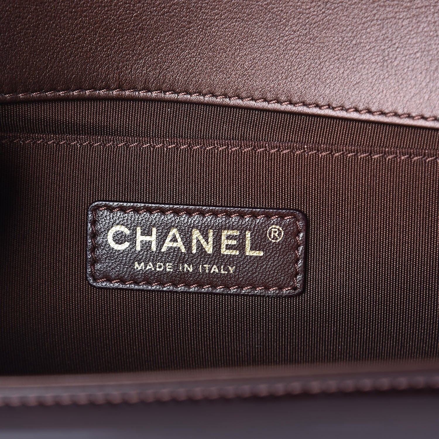 Chanel Metallic Patent Calfskin Quilted Medium Boy Flap Brown 6 of 9