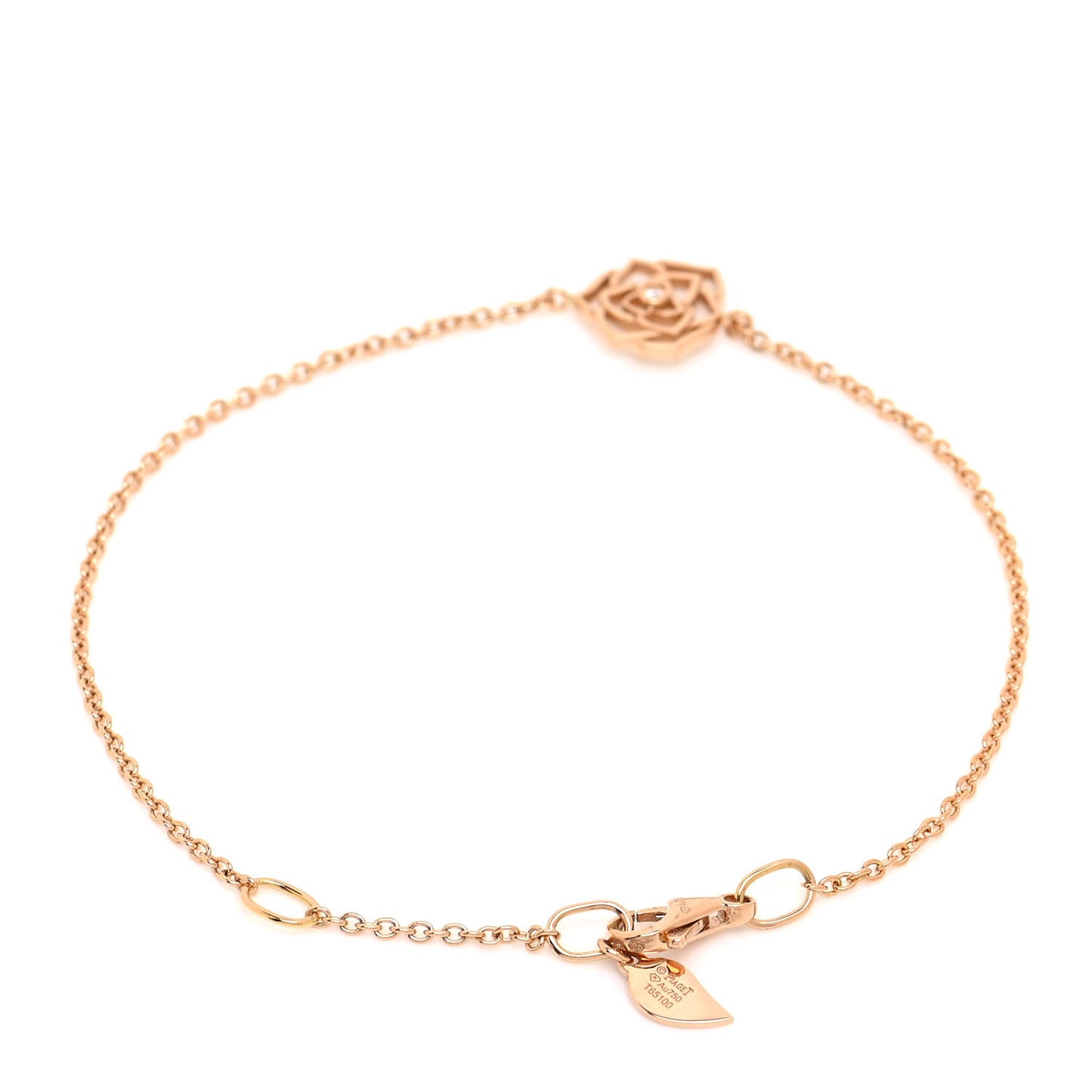 18K Rose Gold Diamond Rose Bracelet