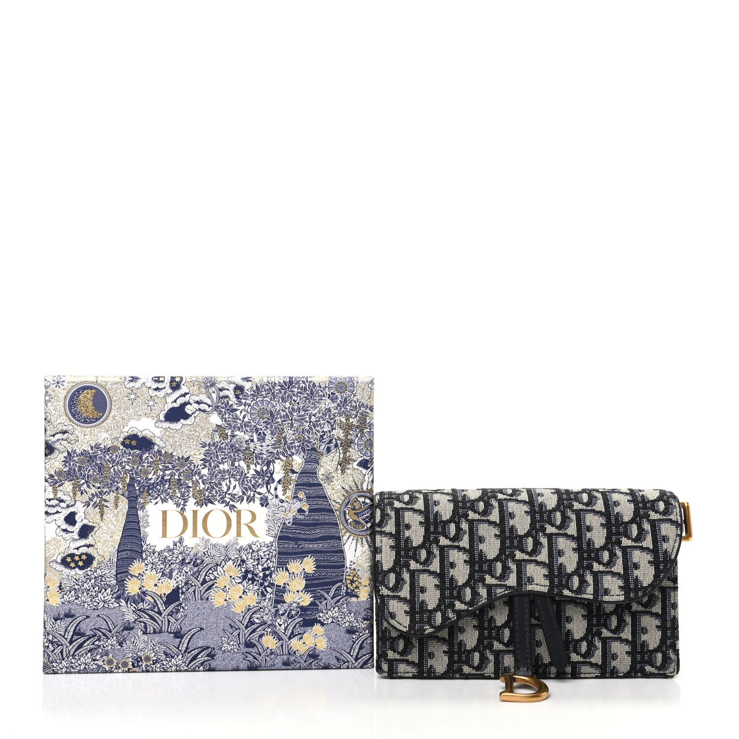 Oblique Saddle Belt Bag Blue