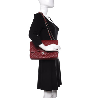 Chanel Caviar Quilted Jumbo Single Flap Dark Red 2 of 13