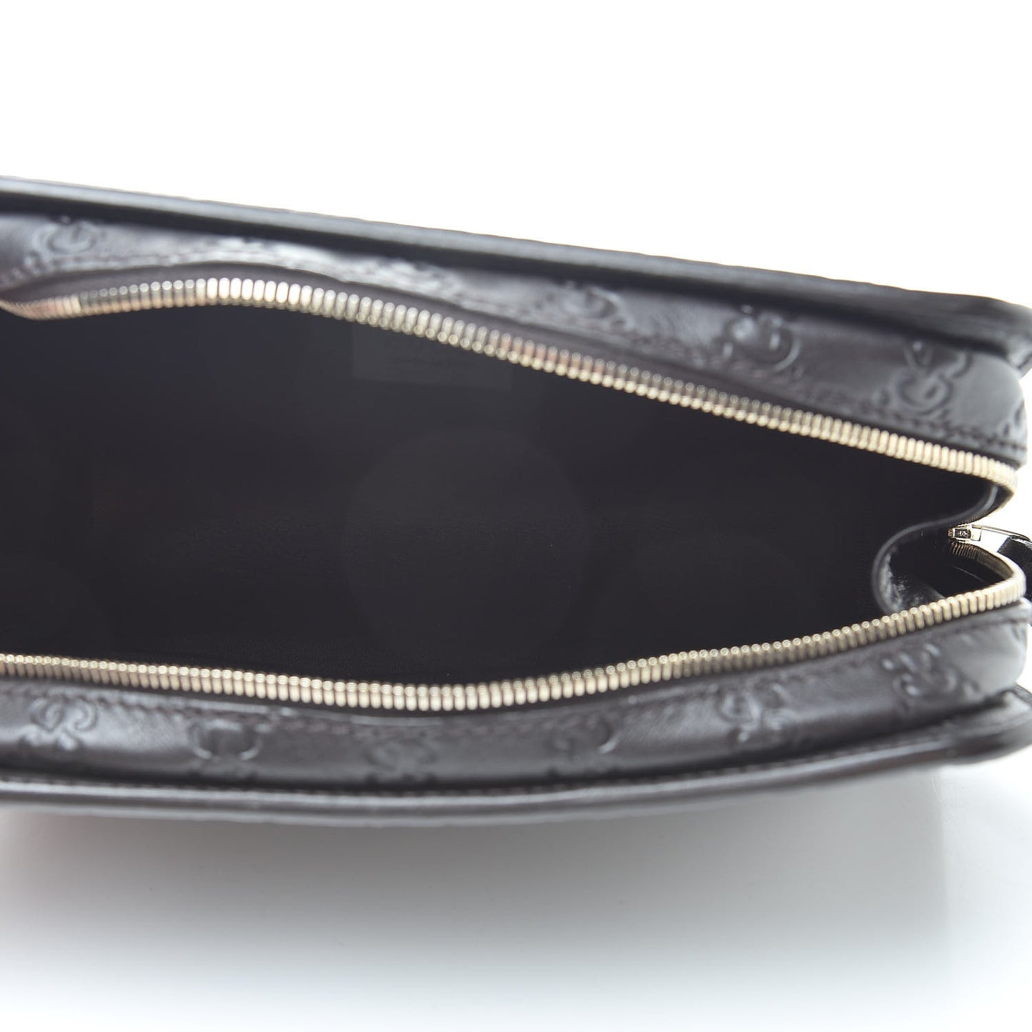 Guccissima Zip Clutch Dark Brown
