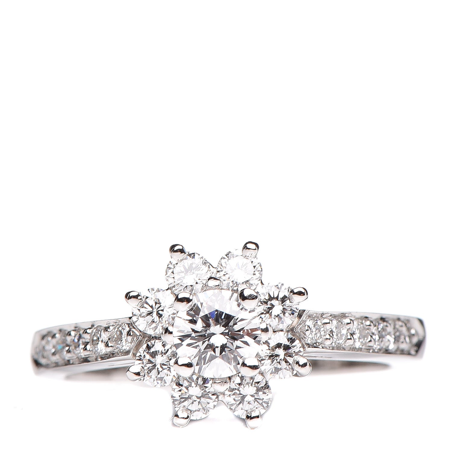 Tiffany Platinum Diamond Flora Ring 48 4.5 1 of 6