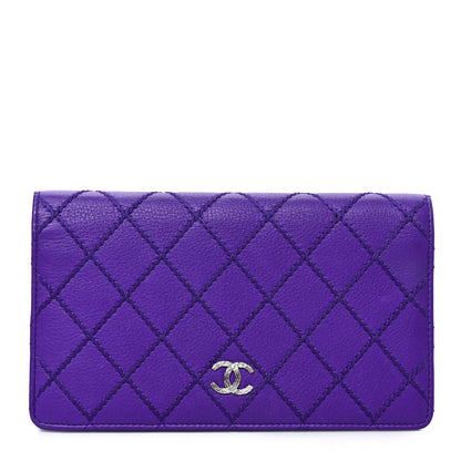 Chanel Calfskin Stitched Fancy CC Yen Wallet Purple 1 of 7