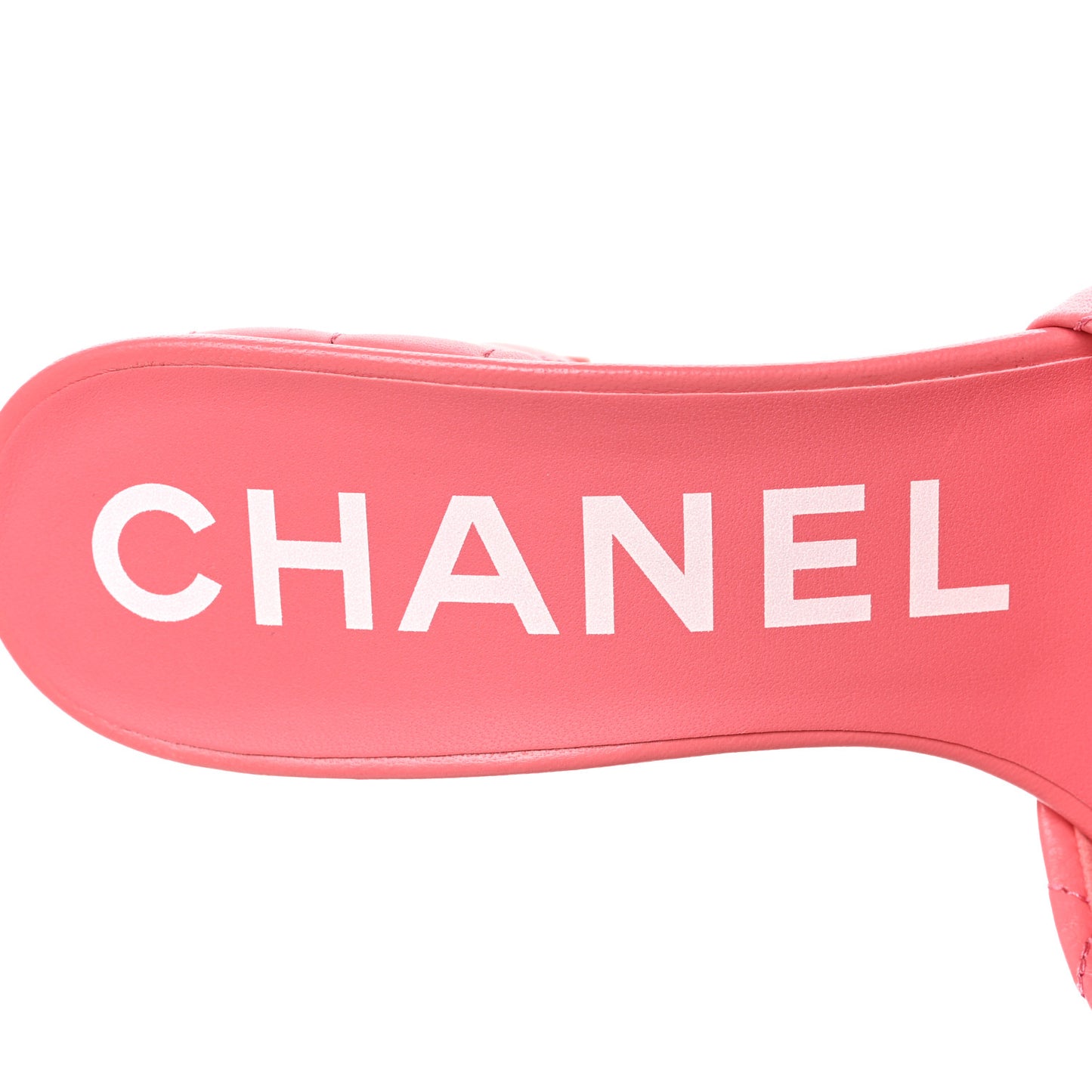 Lambskin Quilted Textured CC Mules 37.5 Pink