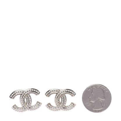 Chanel Crystal Pearl Chain Mania CC Earrings Gold 2 of 5