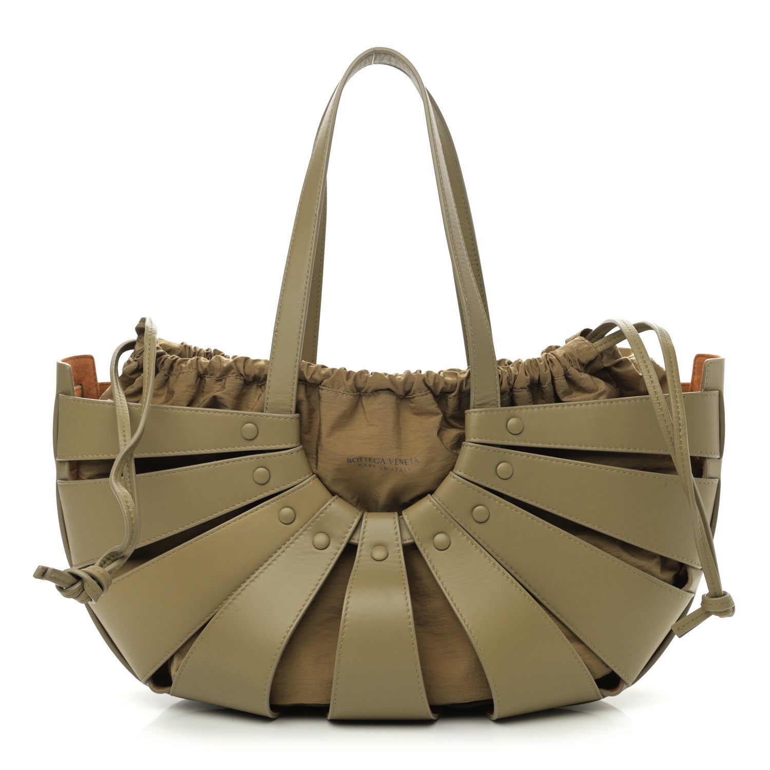 Bottega Veneta French Calfskin Shell Bag Taupe 1 of 9