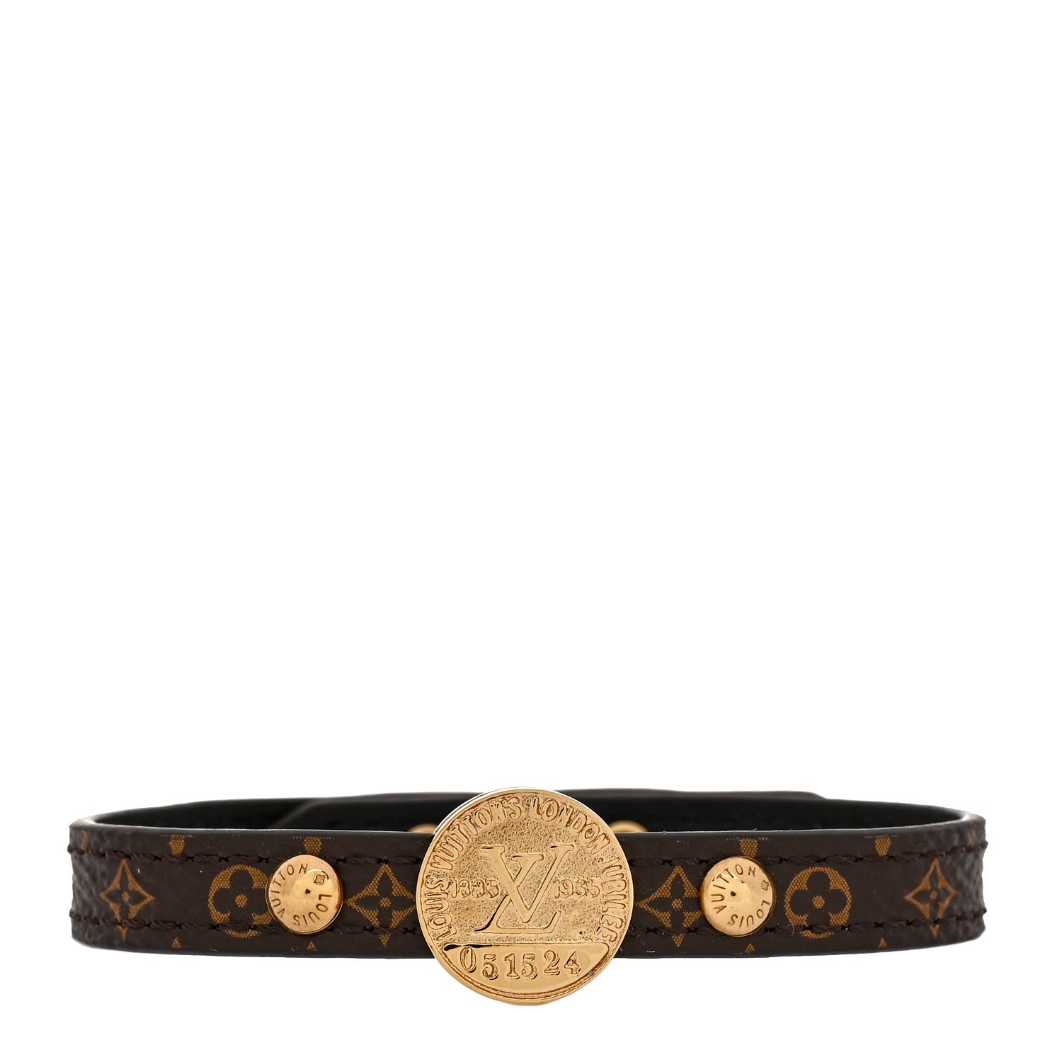 Louis Vuitton Monogram LV Circle Reversible Bracelet 17 Black 1 of 4