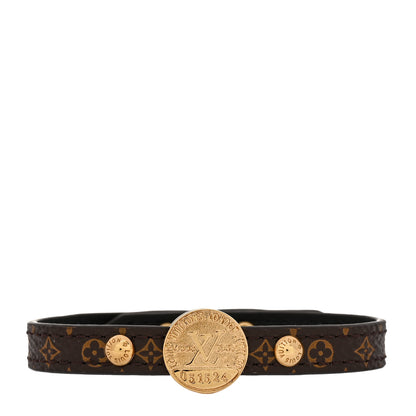Louis Vuitton Monogram LV Circle Reversible Bracelet 17 Black 1 of 4