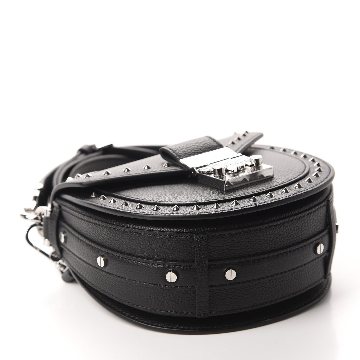 Calfskin Mini Patricia Studded Crossbody Bag Black